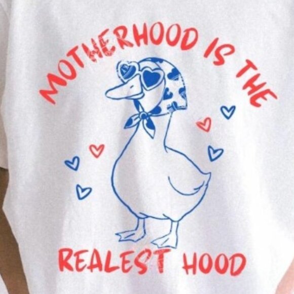 Funny Mom Shirt, Motherhood is the Realest Hood Shirt - Picture 2 of 3